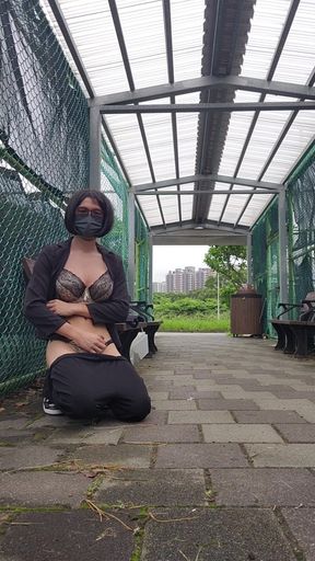 Office Lady Crossdresser Cum in Public
