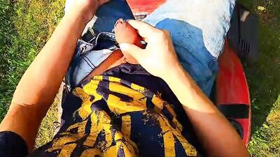 Cum and Piss All Over Myself While Riding My Lawn Mower