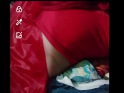 Indian gay Crossdresser in Red Saree showing his boobs on paid nude video call xxx🥵