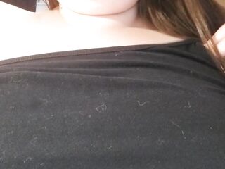 Playing with my tits during a zoom encounter (online class)