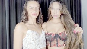 TWO HOT BRAZILIAN BRUNETTES KISSING DEEP AND PASSIONATE - BY DEBORA OLIVER AND ANITA THOMPSON - CLIP 1 IN FULL HD