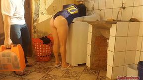 Wedded wife seduces repairman with her intimate offering