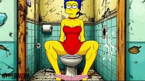 Married Housewife Gets Fucked In A Public Dirty Restroom  Cartoon  Simpsons Parody  Gloryhole