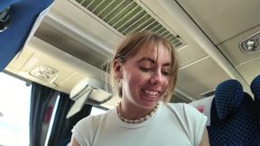 Naughty CosmicKitti Teases with Vibrator on Public Bus and Cums Full-Fully