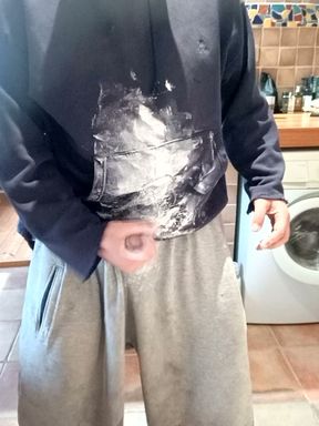 Creamy cum from sweatpants