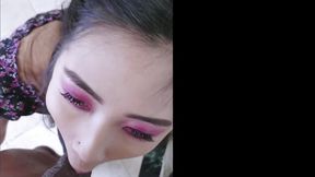 Petite cutie Eva Yi deepthroats and rides BBC