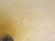 Small Limp White Penis Pisses in Shower - Pee in the Shower