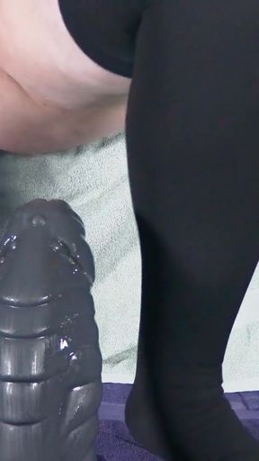 My fat chubby flabby ass hilting this legendary ribbed dildo   Clip 3