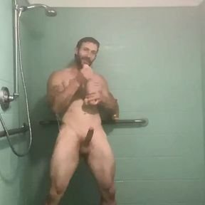 Nicholas Ryder Plays With His Toys in a Public Gym Shower