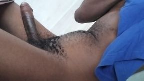 Hairy Cute Black African Male Home Alone Enjoying Himself