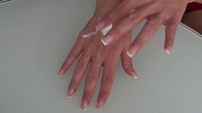 CREAM OF SPERM ON HANDS 2 (f)