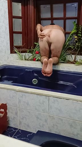 Naked in the sauna