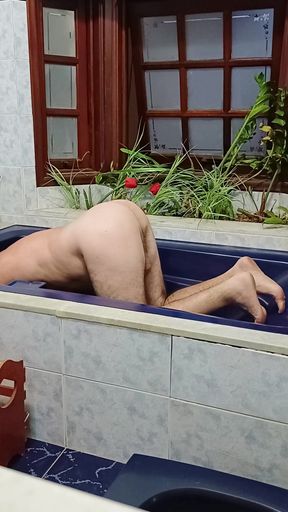 Naked in the sauna