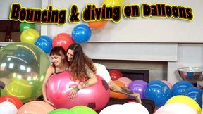 Bouncing and diving on balloons