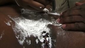Curly MILF Gets Shaved Smooth Before Massive Facial