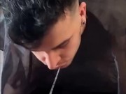 Barber fucking with his fat cock his client's tight hole