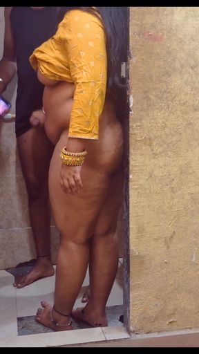 Indian Stepsister caught stepbrother in bathroom with big dick   Clip 1