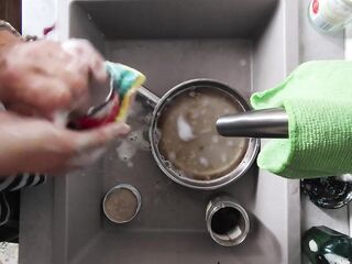 EACH DAY HANDJOB - DOING 'em DISHES