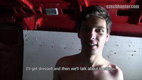 Czech Hunter - Naughty Czech Hunter Offers Cash Bonus to a Working Driver & Fucks Him in a Delivery Van