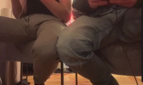 2 Amateur Flatmates Guys Wetting Their Pants on Cam for a Follower
