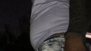 Inch big black amateur cock outdoors bareback