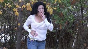 Fall Winter Smoking in Jeans - HD