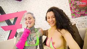 RUSSIAN pornstar joins ALTERNATIVE couple for threesome, intense BJ, rimming, rough fuck and facial cum