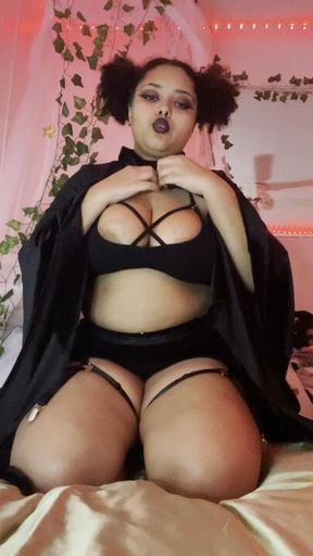 Goth Babe Strip Teases and Fingers Herself