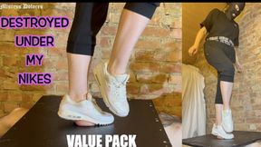 Destroyed under Cruel Nike Air Max 90 - very cruel cock and ball trampling shoejob by Mistress Dolores **VALUE PACK - all versions in 1 video**