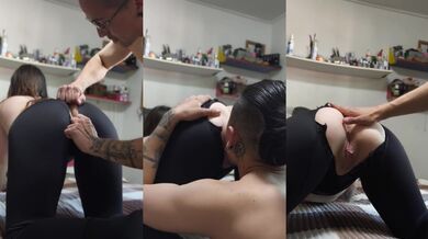 My stepbro rips my panties and sucks my oiled pussy