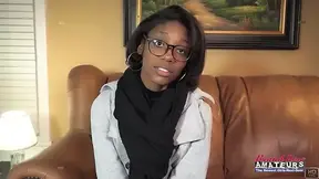 Petite Sylvia swallows his thick cock whole.