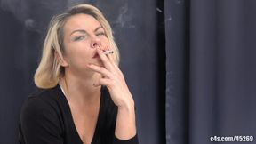 Andrea the Smoking Goddess: Voluptuous MILF Blows Thick Smoke Directly at You (MOBILE resolution)