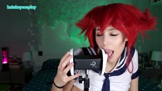 HOT COSPLAY GIRL DO ASMR AS RIAS GREMORY / EAR LICKING