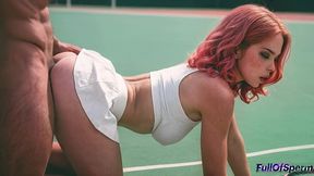 my charming tennis partner outplayed me on the court with her sex appeal while her boyfriend was busy [ai]