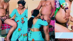 Dirty Indian stepbrother makes his sexy mom (bhabhi) eat and bang hard in passionate gangbang.