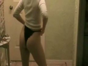 My rapacious chubby MILF wife stripteases for me as I shoot her