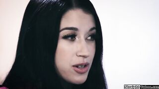 Dark Haired screwed by husbands stepbrother