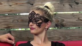 Masked tattooed blonde fucked in her big ass