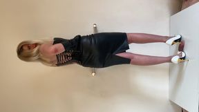 Lady Latisha - White Versace Stilettos - Trampling CBT Shoejob - horizontal view
