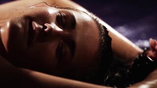 Busty babe slowly fucked after romantic foreplay in the dark