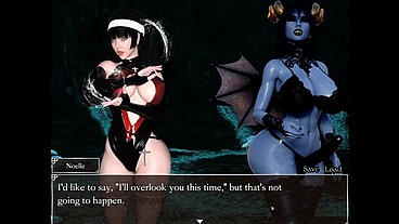 Resonance [ FUTANARI HENTAI Game PornPlay ] Ep.7 caught by suprise by the blue skin naughty succubus in the cave