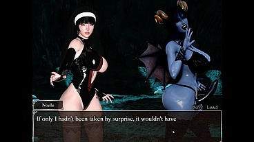 Resonance [ FUTANARI HENTAI Game PornPlay ] Ep.7 caught by suprise by the blue skin naughty succubus in the cave