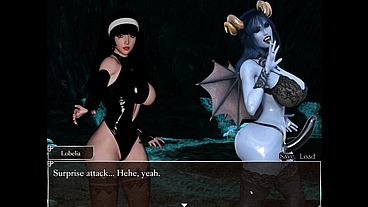 Resonance [ FUTANARI HENTAI Game PornPlay ] Ep.7 caught by suprise by the blue skin naughty succubus in the cave