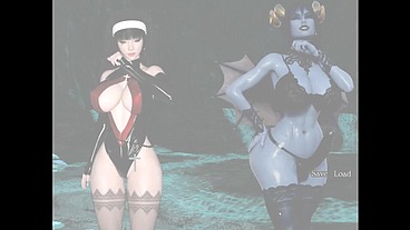 Resonance [ FUTANARI HENTAI Game PornPlay ] Ep.7 caught by suprise by the blue skin naughty succubus in the cave