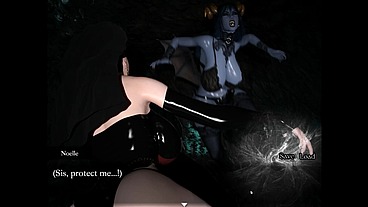 Resonance [ FUTANARI HENTAI Game PornPlay ] Ep.7 caught by suprise by the blue skin naughty succubus in the cave