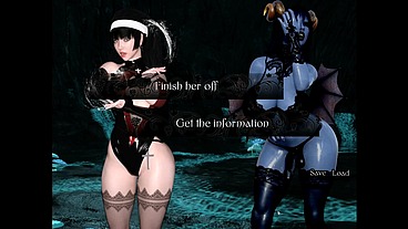 Resonance [ FUTANARI HENTAI Game PornPlay ] Ep.7 caught by suprise by the blue skin naughty succubus in the cave