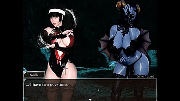 Resonance [ FUTANARI HENTAI Game PornPlay ] Ep.7 caught by suprise by the blue skin naughty succubus in the cave