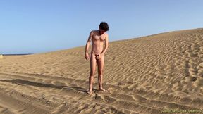 Public pissing on the gay nude beach