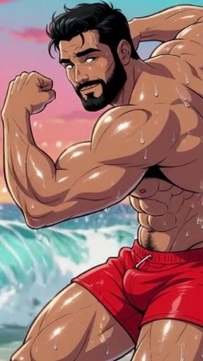 Handsome Beach Men Animation