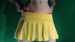 Yellow Skirt with Yellow Shorts. the Free Cut.